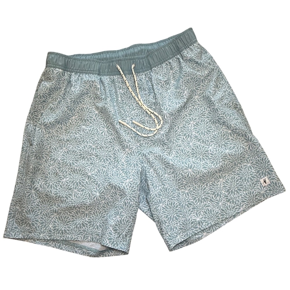 Toes on‎ the Nose Swim Trunks Mens Medium Blue Beach Pool Floral Board Shorts